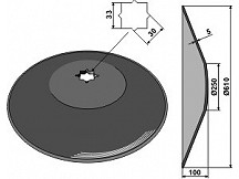 Plain disc Ř610x5 - Truncated