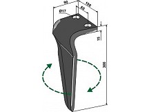 Tine for rotary harrows, right model
