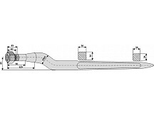 Pointed tine with cone-shaped nut