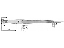 Pointed tine with cone-shaped nut