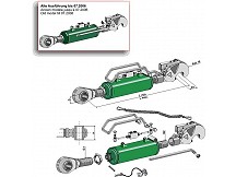 Hydraulic top-links with hook and tie-rod