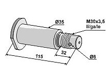 Shaft with thread M30x3,5 - left