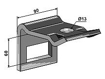 Clamp for tine 60 x 12