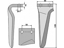 Tine for rotary harrows, right model