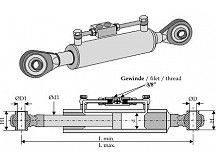 Hydraulic top-links with tie-rod